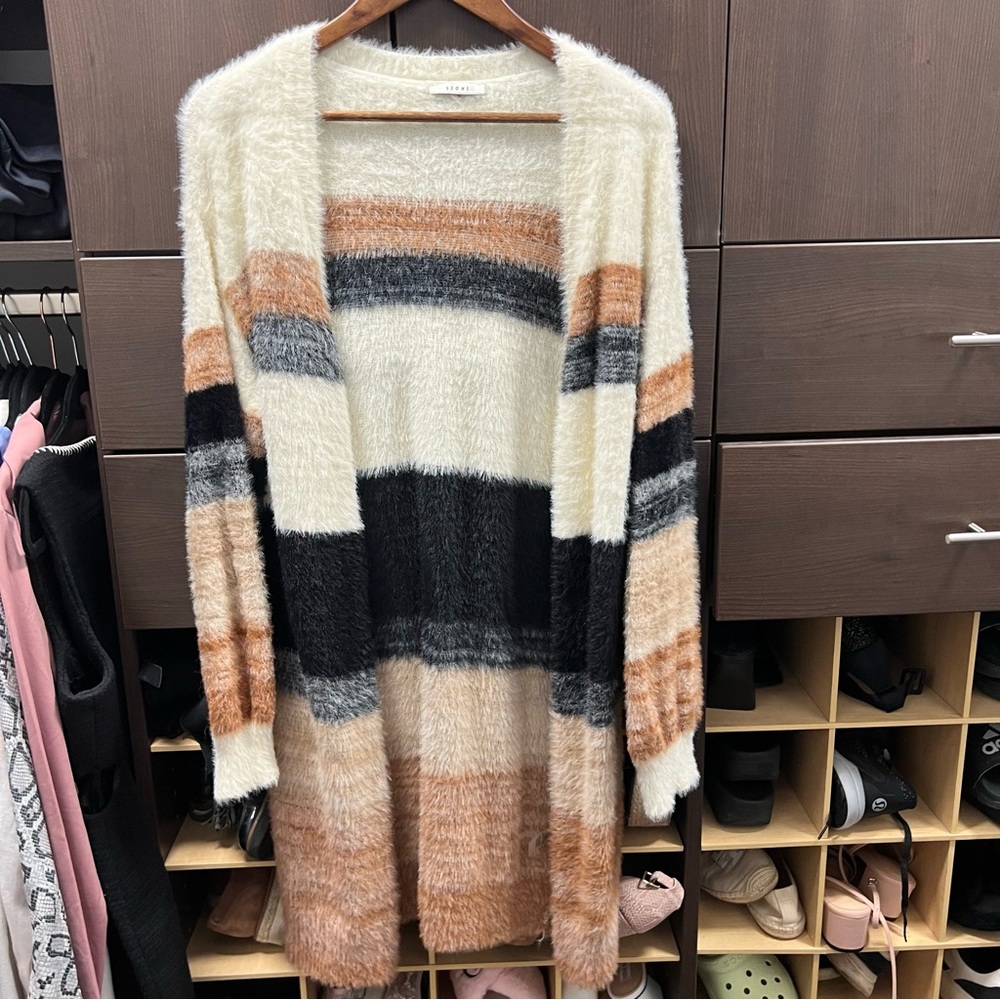 Fuzzy Long Sleeve Cardigan
